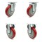 Service Caster 5 Inch Red Polyurethane Wheel Swivel Top Plate Caster Set with 2 Rigid SCC SCC-20S514-PPUB-RED-2-R514-2 - alternate 3